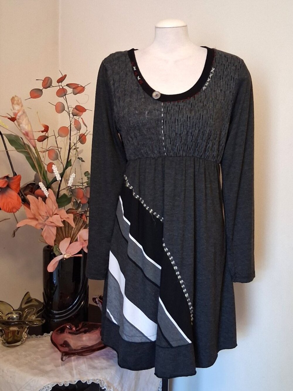 New Dolcezza Designer Midi Dress Unique Multi-Color Premium Quality XL 14